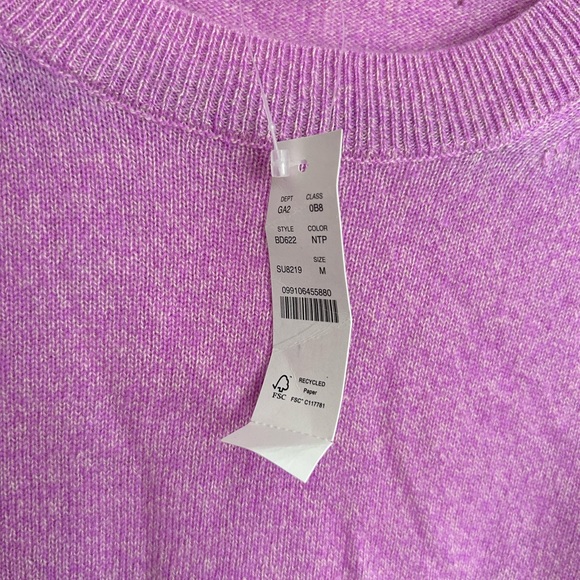 New J Crew SWEATER Violet Pink Cashmere DEFECT SZ Medium - Picture 2 of 6